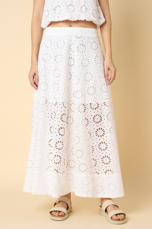 Allen Solly Solid Women Regular White Skirt