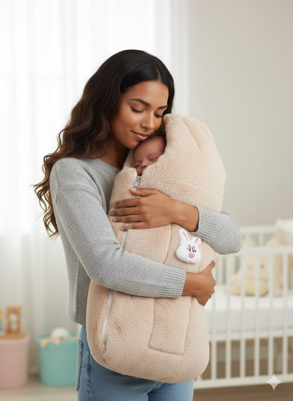SEEZONS Velvet Camel Baby Carry Bed Infant Lounger Sleeping Bag Sleeping Bag(Brown)