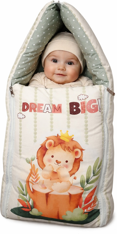 babyly Cotton Baby Sleeping Bag for Newborn(0–6 M)|Soft&Breathable All Season|Washable Sleeping Bag(Green)