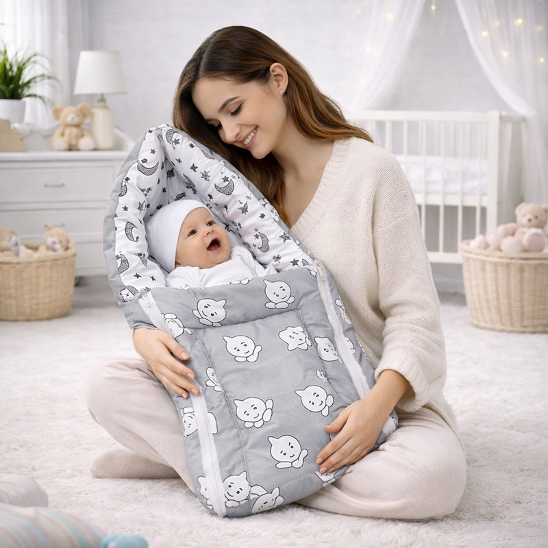 Baby Desire Grey Cartoon Bedcum Sleeping Bag