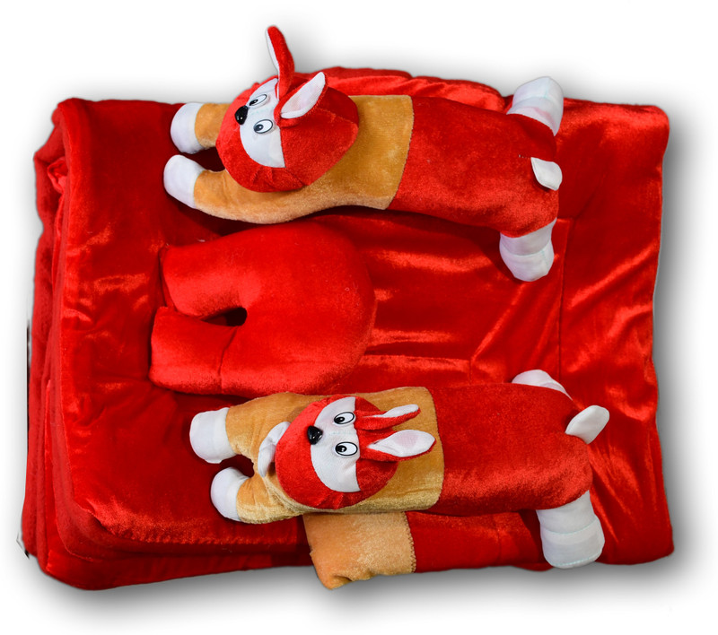 Real Desi Soft Baby Sleeping Bag with Teddy Pillow Set – Comfortable Bedding for Newborns Sleeping Bag(Maroon)
