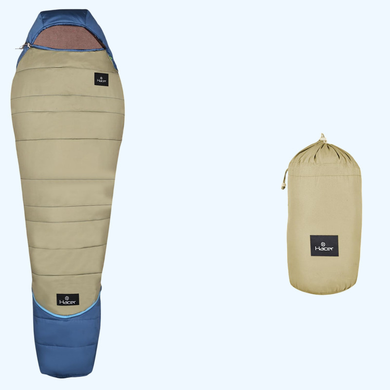 Hacer Poonch Camping Sleeping Bag Microfiber Filling +5 to +15 Hiking Trekking Sleeping Bag