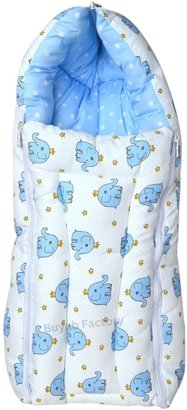 Buyab factory 100% Cotton Baby Sleeping Nest with Mattress and Carry Bag Sleeping Bag(Blue)