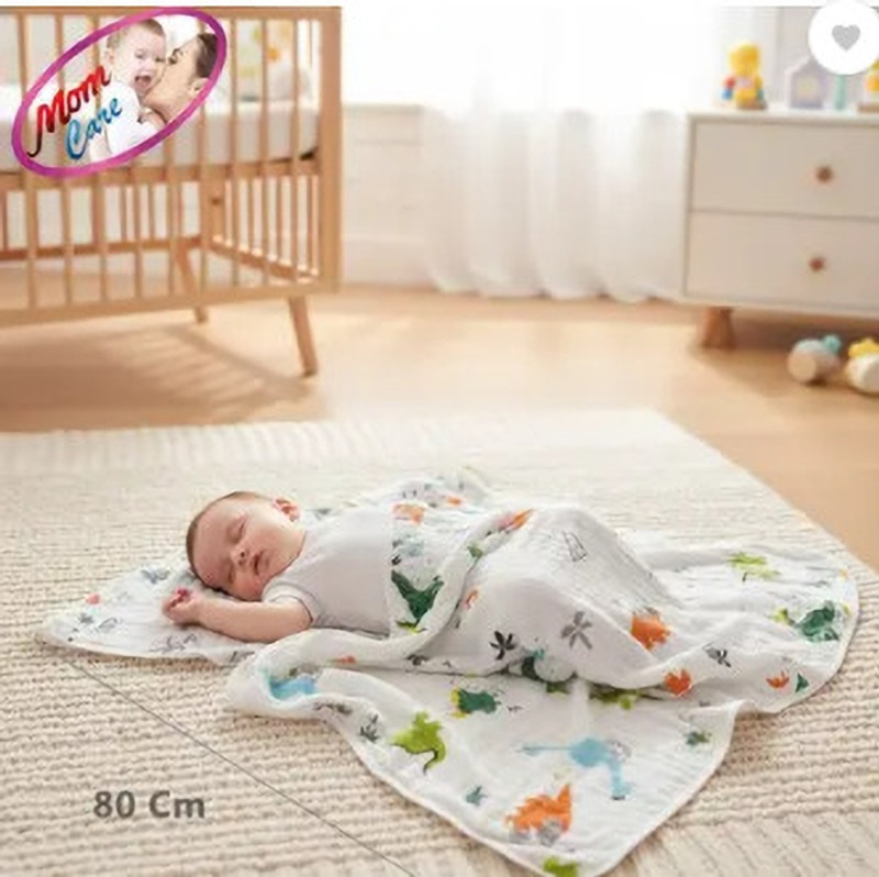 KHATUVALA Printed Crib Swaddling Baby Blanket for AC Room (Muslin, Sleeping Bag