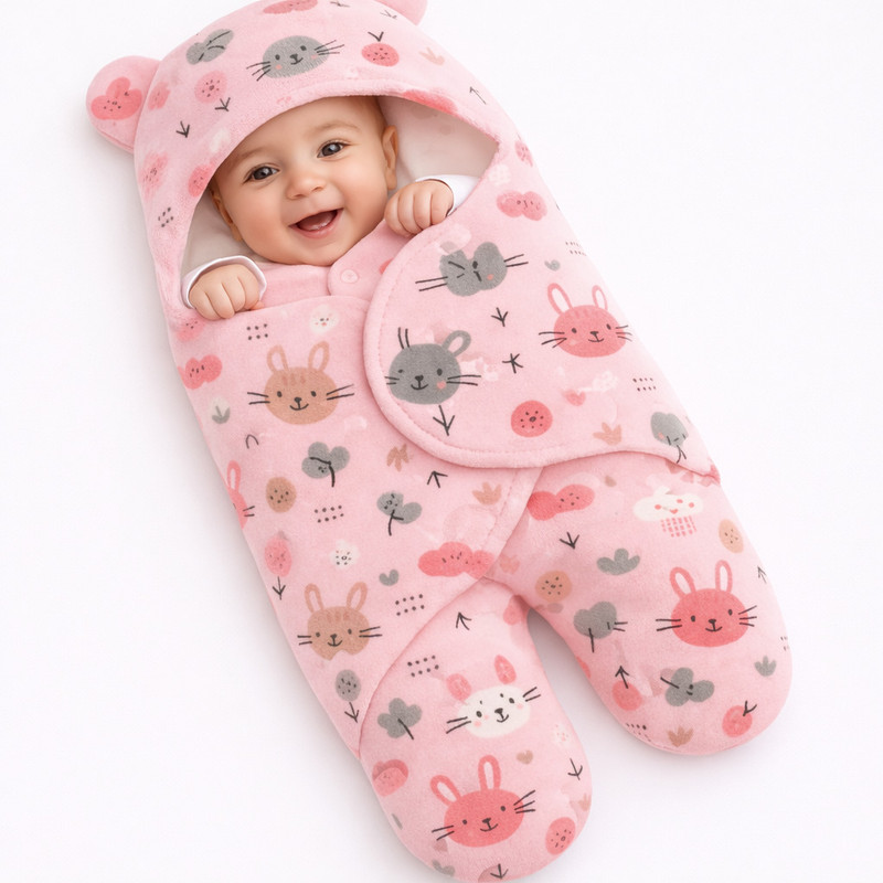 BRANDONN Baby Sleeping Bag Hooded Security Bag Sleeping Bag(Pink)