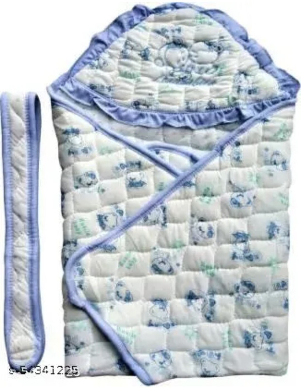 outfitx Presents new born baby Wrapper blanket Sleeping Bag Cum Nest Bag Sleeping Sleeping Bag(Blue, White)