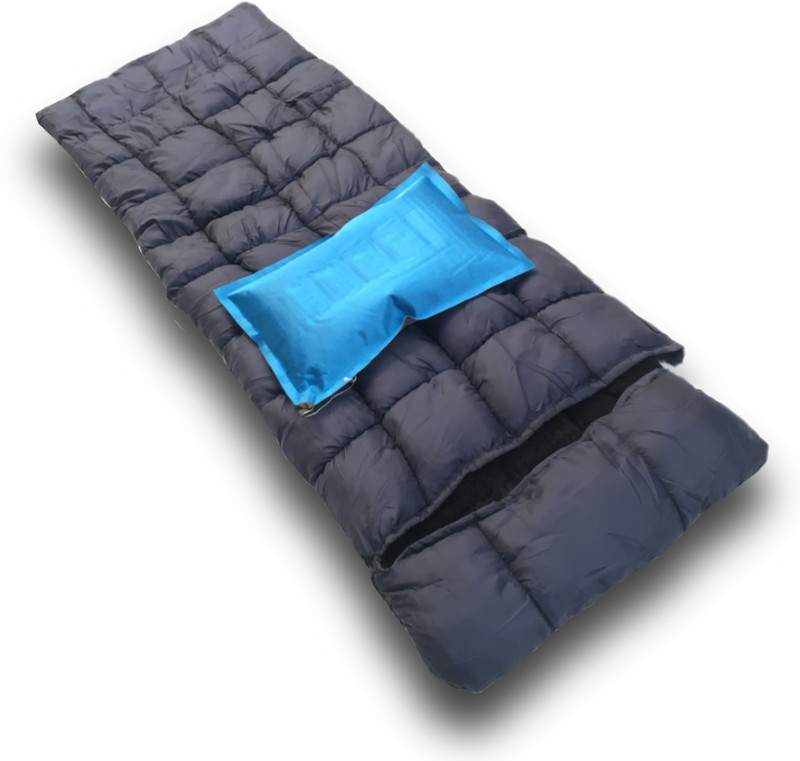 Aim Emporium Rectangular Indoor Outdoor 15°C to 25°C, Travelling, Camping With Air Pillow Sleeping Bag(Black)
