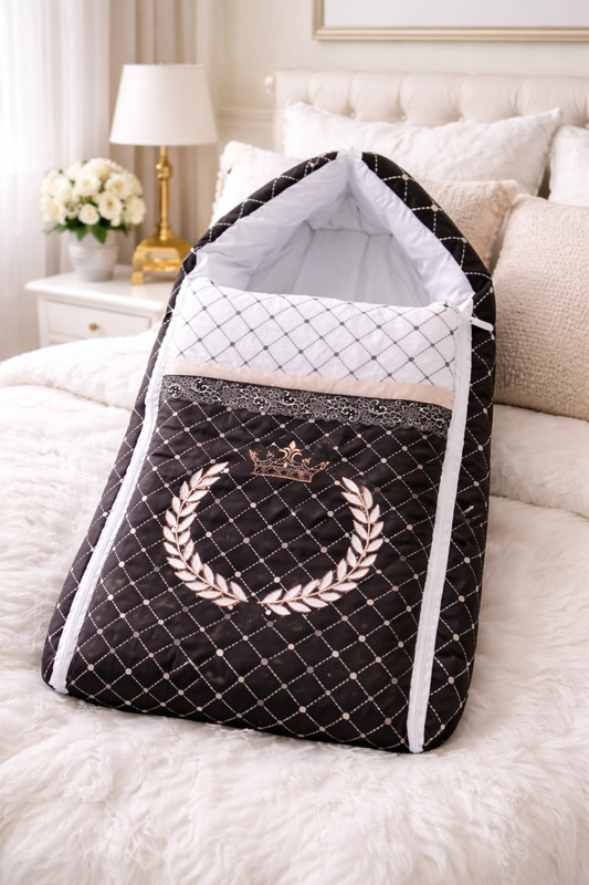 JULLY ENTERPRISE Premium Cotton Baby Sleeping Bag with Zip | Warm & Soft Nest Sleeping Bag(Black)