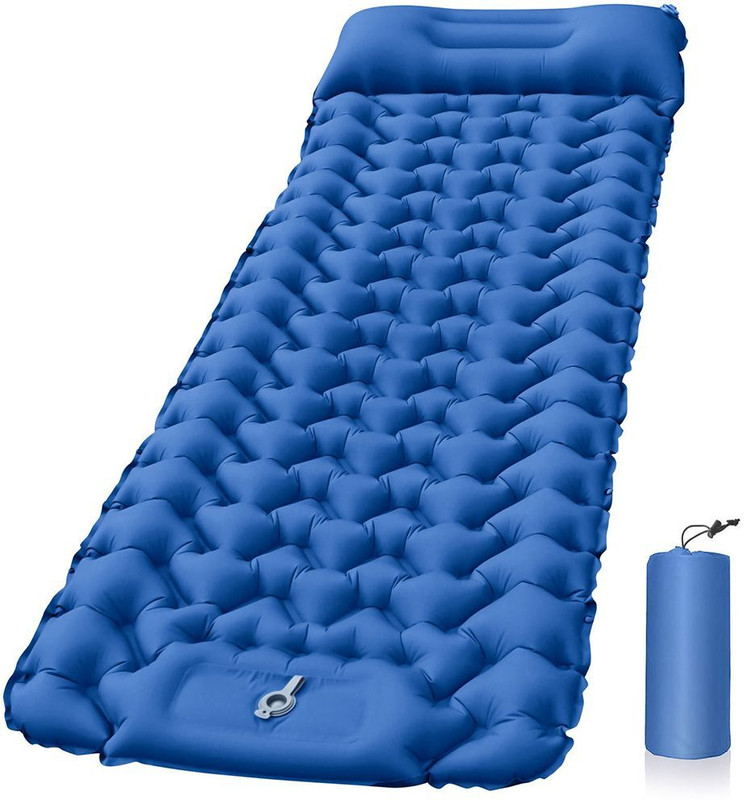 Velvetone Folding Camping Sleeping with Pillow Bed,Waterproof Air Sleeping Bed Sleeping Bag(Blue)