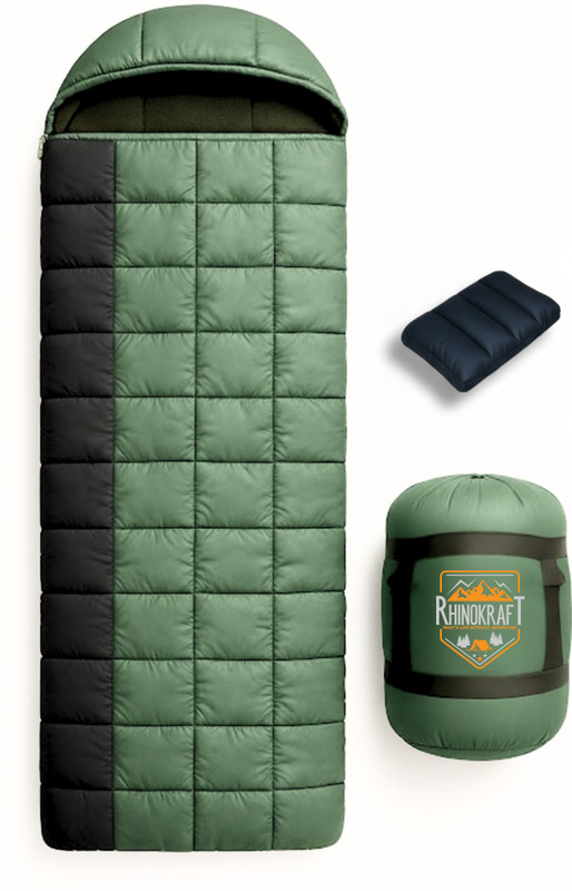 RHINOKraft Rectangular Shape | Warm Anti Fleece liner | Ideal for Adult upto 5.8 Ft Sleeping Bag(Multicolor)