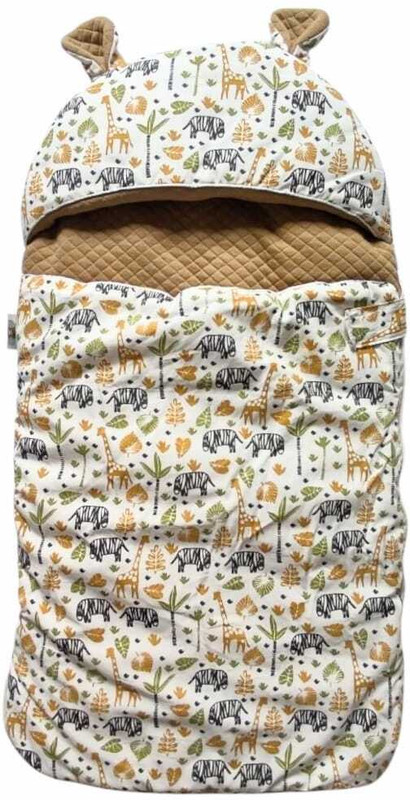 dear champ 100% Cotton Infant Baby Soft Warm Quilt Fabric White Jungle Theme Design Sleeping Bag