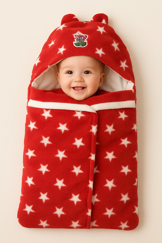 JUKONO Baby-winter-suit-RED-PRINT- Sleeping Bag(Red)