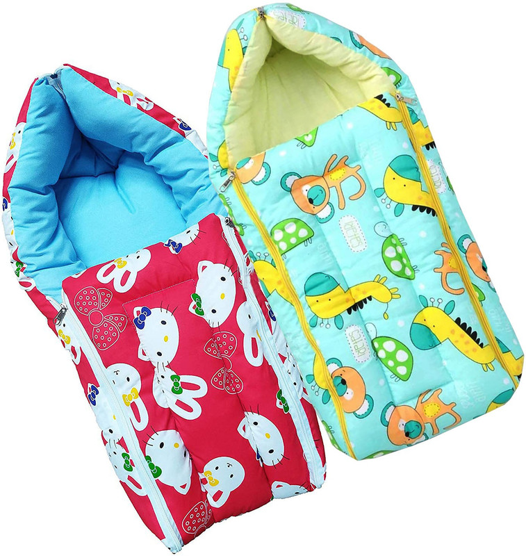 Depurika Online Traders Kitty Red and Green Pack of 2 Sleeping Bag