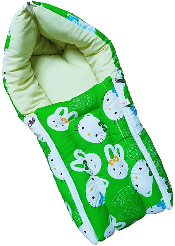 Kotton Candy 3-in-1 Baby Sleeping Bag & Cotton Carry Nest: Lightweight, 0-4 Month Babies Sleeping Bag(Green)
