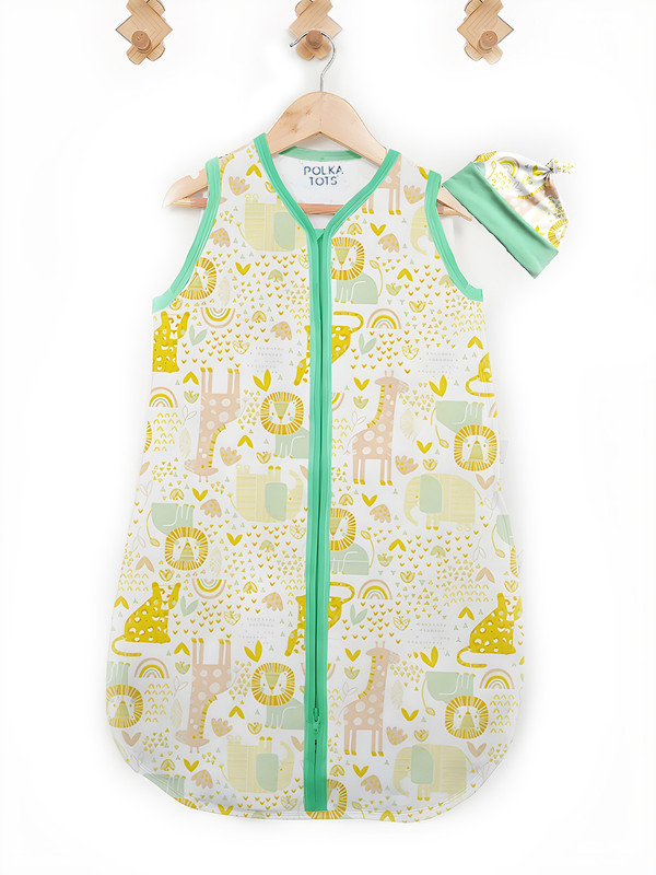 POLKA TOTS 100% Cotton Sleeping Bag with Cap Sleeping Bag(Yellow)