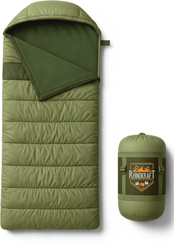RHINOKraft Premium Detachable Fleece Liner Sleeping Bag(Green)