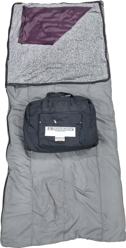 AL Sahahabuddin International Adults 5° C to 15 ° C Lightweight Rectangular shape for Traveling and Outdoors Sleeping Bag(Grey)