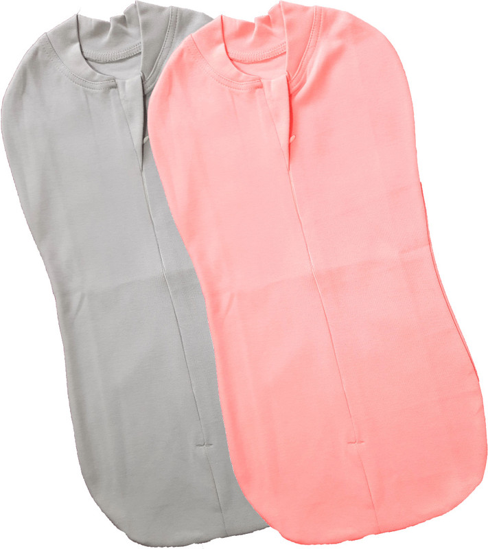 Mammachamp POD/Swaddle/Sleeping Bag/Sack for NewbornBaby 0-3 months Pack of-2 Peach+Gray Sleeping Bag(Pink, Grey)