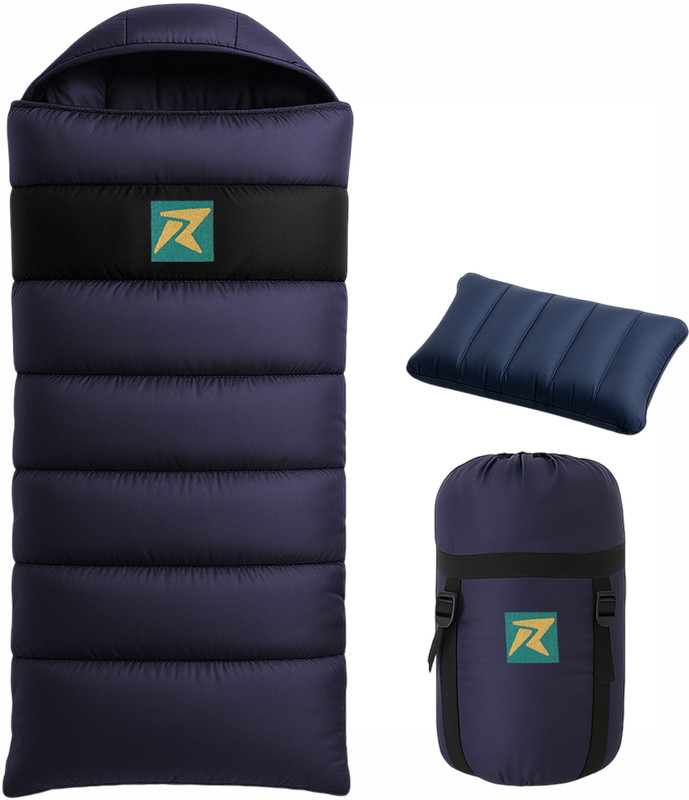Rocksport Sleeping Bag for Camping Hiking Traveling and Outdoors|Reliance Hollow Fibre Sleeping Bag(Blue)