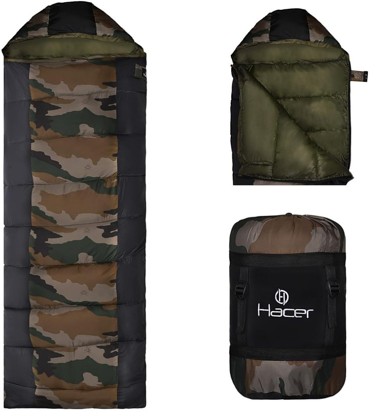 Hacer Kedarkantha Camping Sleeping Bag -5°C to +5°C Open Comforter for Hiking Sleeping Bag(Green)