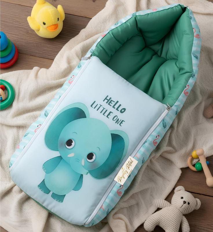 Royalty Retail And Export Baby Sleeping Bag 3in1 Cotton Comfortable For New Born Baby Carry Bag 0-12 Month Sleeping Bag(Green)