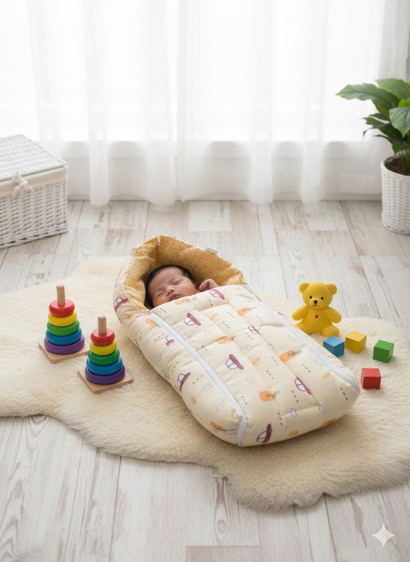 globalise Premium Baby Sleeping Bag for Kids | Safe, Lightweight & Warm Sleepwear Sleeping Bag(Orange)