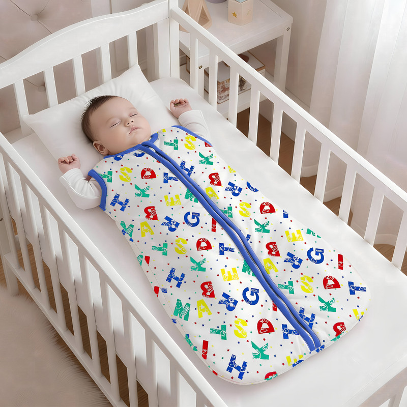 StarAndDaisy 100% Pure Organic Muslin Sleeping Bag for New Born with Zipper Cloth Sack Sleeping Bag