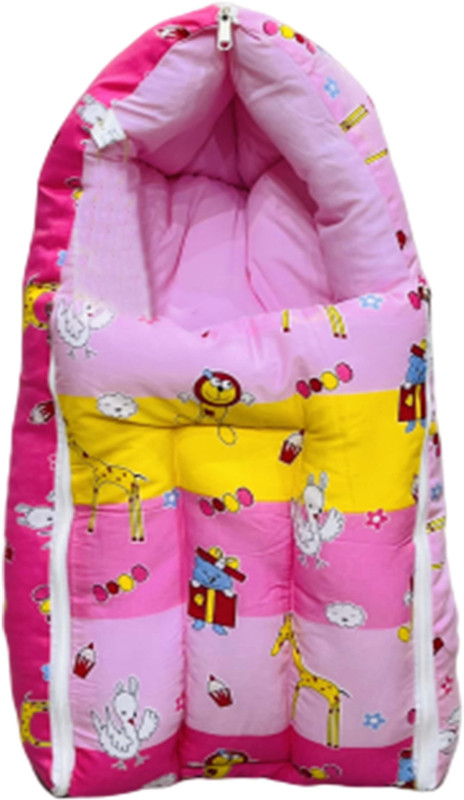 Fareto 100% Cotton Baby 3 in 1 Carry Bag Cum Sleeping Bag Cum Mattress Sleeping Bag(Blue)