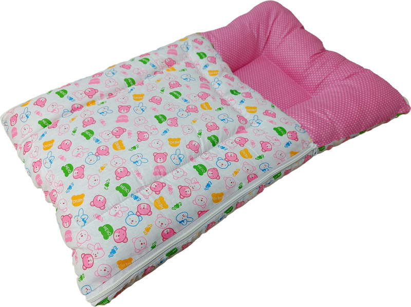 GIANT IMPEX 4in1 Baby Bed, Sleeping Bag Cotton Baby Bedding for New Born (Polka print, Pink) Sleeping Bag(Pink)
