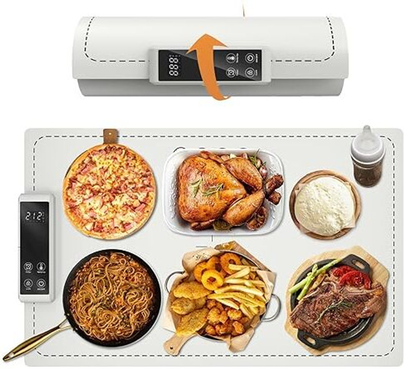 Vishbin Electric Food Warmer - 250 W | Roll Up Silicon Heating Mat Food Steamer(Multicolor)