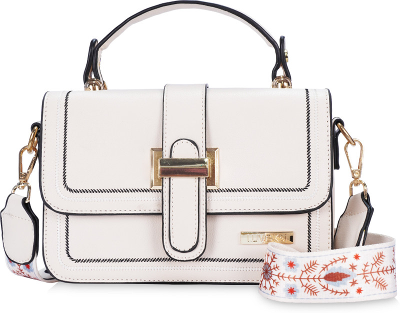 LUVOKSI White Sling Bag Trendly 2 Belts Women Casual Sling Bag