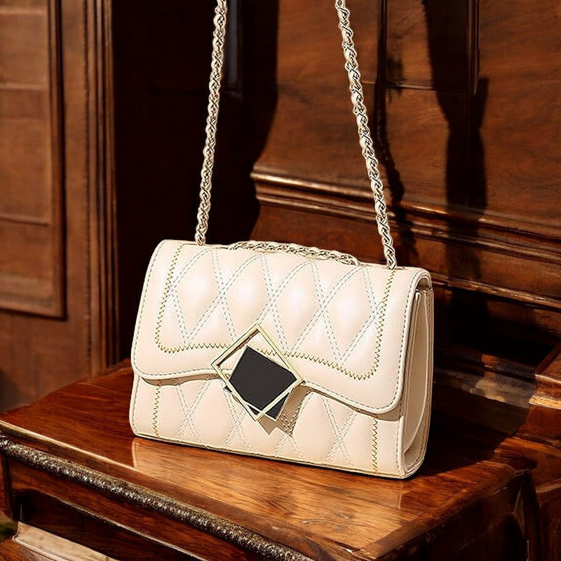 clarisjames Cream color Pu leather premium attractive sling bags for women Sling Bag(Cream, 1 L)