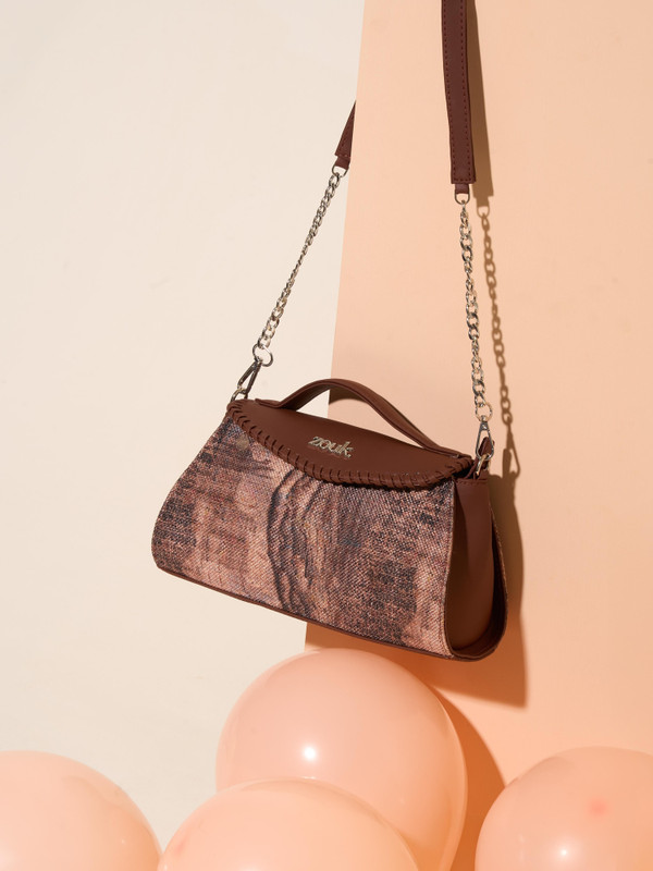 ZOUK Tan Sling Bag Saisha Sling Bag - Ladakh Impasto