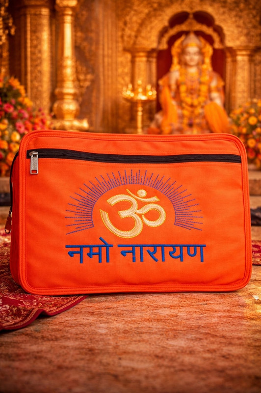 VK Divine Craft Orange Sling Bag Om Namo Narayan Sling Bag