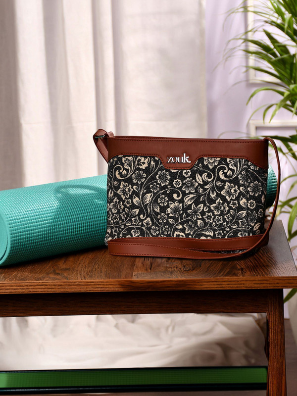 ZOUK Black, Brown Sling Bag FloMotif Harmony