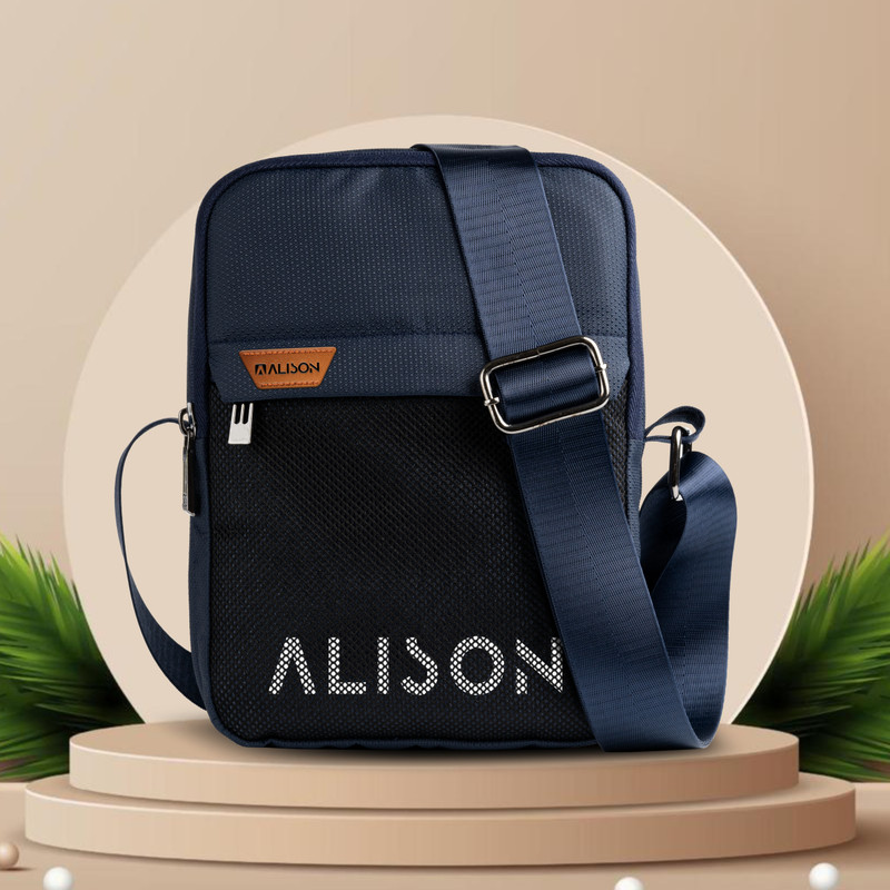 Alison Blue Sling Bag Sling Bag Men Small Side Bag Stylish Crossbody Bag for Premium Water-Resistant