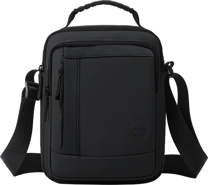 WILDHORN Black Sling Bag Sling Bag for Men | Water-Resistant Multiple Compartments & Adjustable Strap