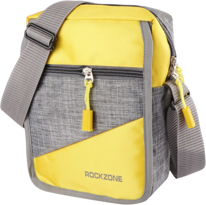 ROCKZONE Grey, Yellow Sling Bag SLINGBAGGREYYELLOW