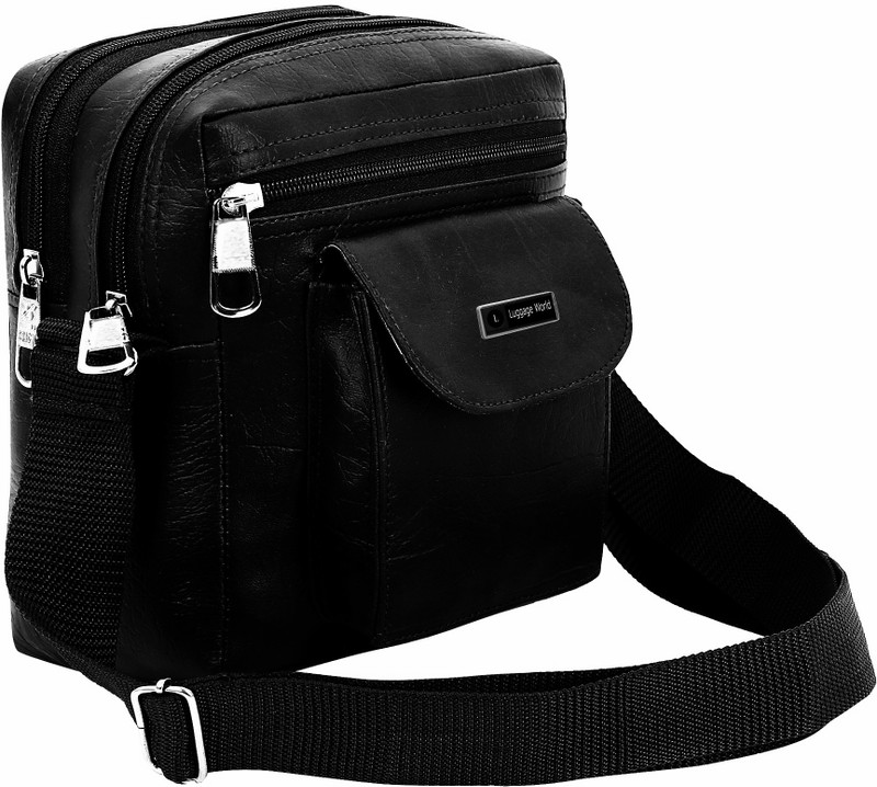 LUGGAGE WORLD Black Sling Bag Shoulder Hand Cross-Body Kit Messenger Bag|Side Bag|Men Women StylishTravel