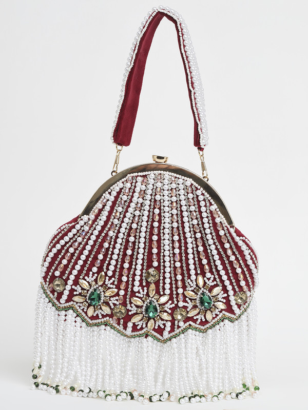 MOCHI Party Maroon Clutch