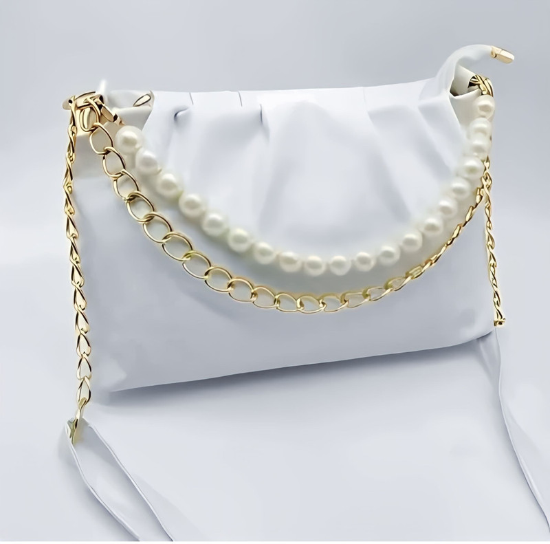 TrendStore Black Sling Bag Pearl Strap Sling bag for partywear, wedding