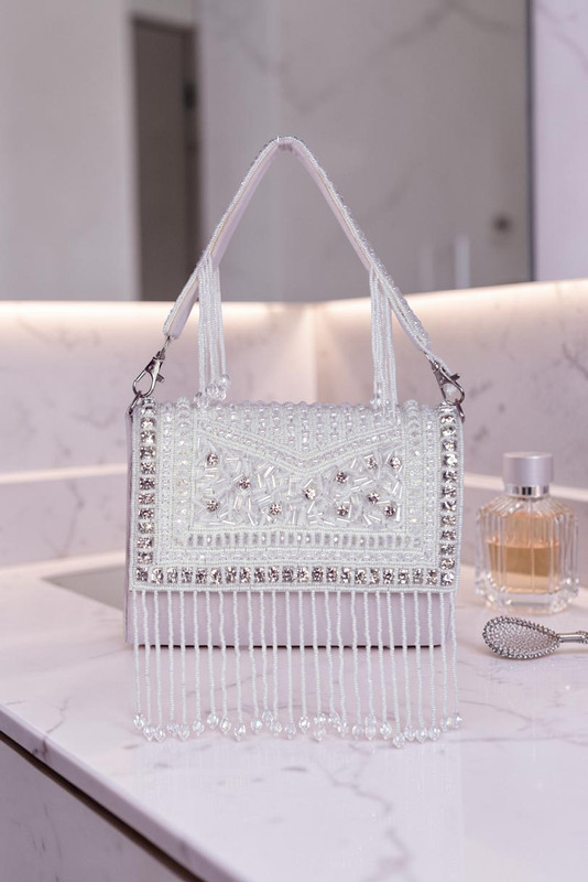 Naizoo Red, White Clutch Luxury bridal clutch