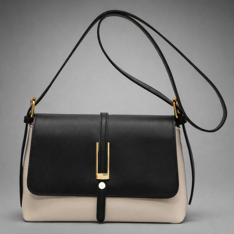 Heavens Hike Black Sling Bag Women Faux Leather Sling Bag with Zipper Closure and Adjustable Strap for Womens