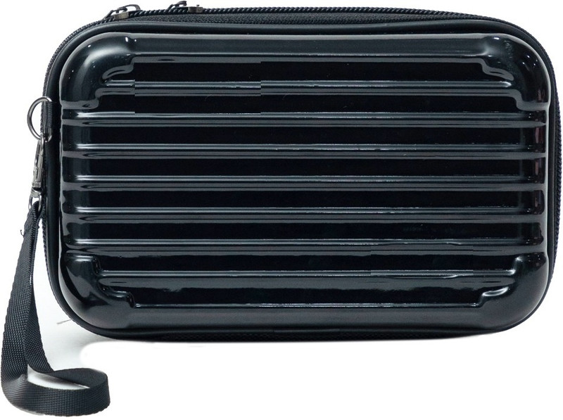 DESENCE Black Sling Bag Box Line Pattern Sling Box