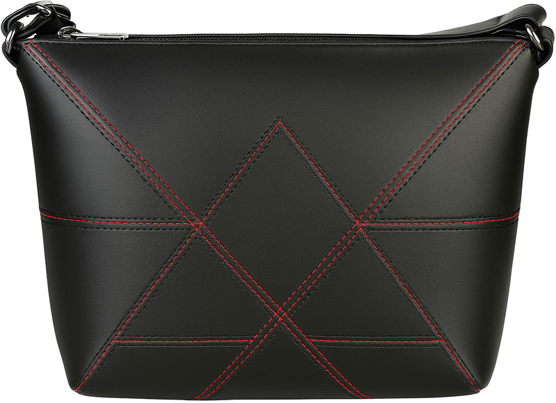 Leather Land Black, Red Sling Bag American Stitch Sling In SKY BLACK