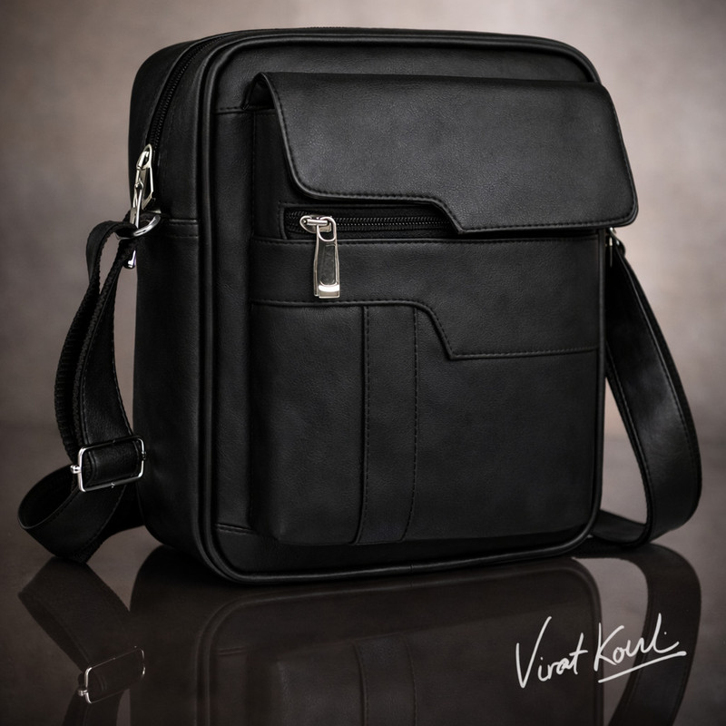 Ronex Black Shoulder Bag Sling Bag Draper with Padded Tab Compartment