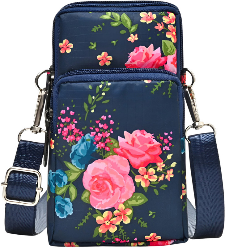 SYGA Pink Sling Bag Women Floral Mobile Crossbody Bag – Lightweight Vertical Shoulder Pouch