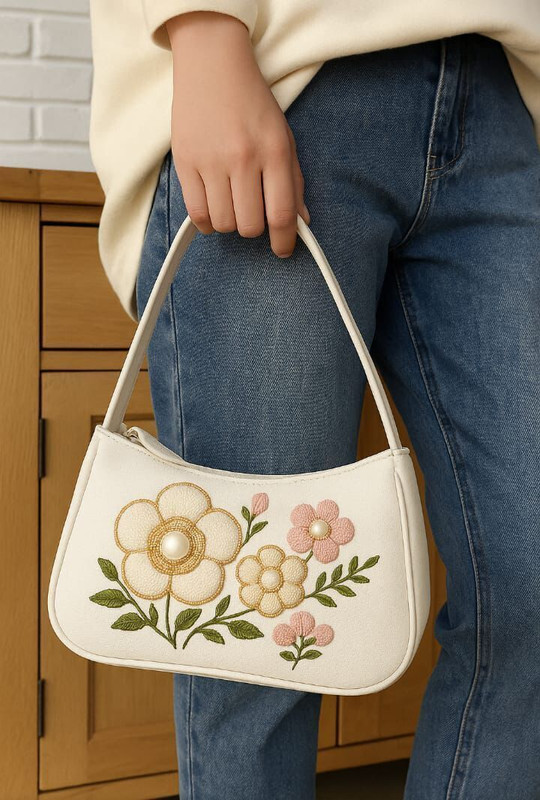 Alsalime White Hand-held Bag Baguette Bags For Girls