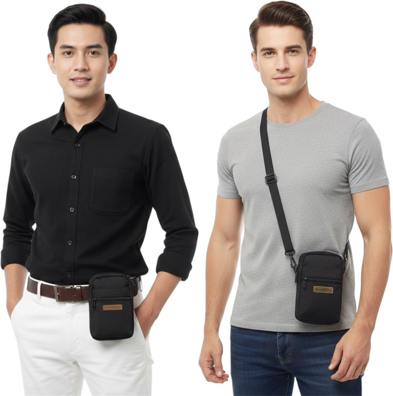 SpecialNS Black Sling Bag Stylish 2 In 1 sling bag and belt bag for men