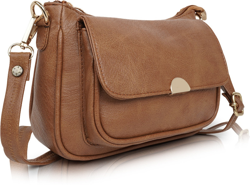 LANCER Brown Sling Bag Casual Trendy Hobo Shoulder Crossbody Travel Side for Women